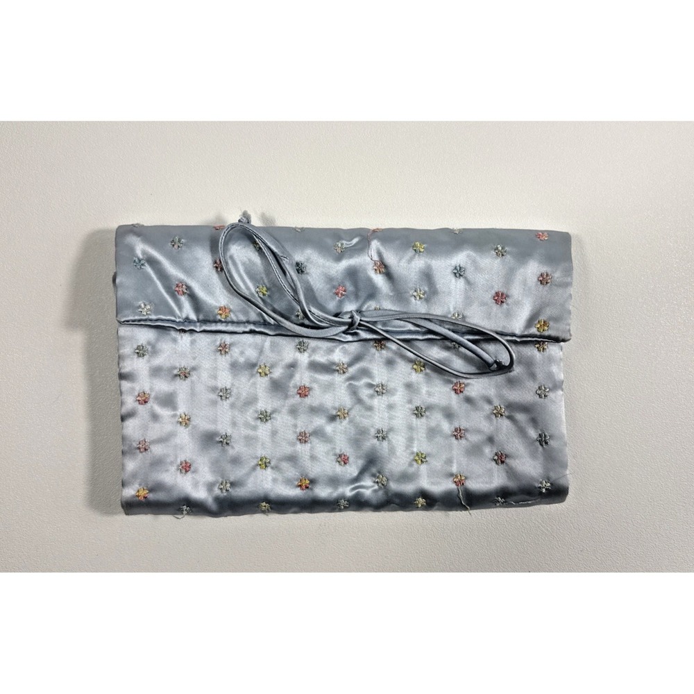Vintage Andre Richard Satin Embroidered Jewelry Intimates Pouch